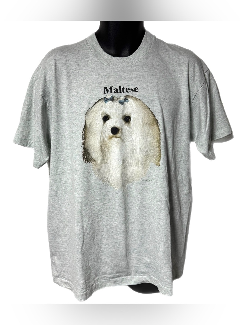Vintage 90s Maltese Dog Graphic T Shirt USA Made Fruit Of The Loom XL